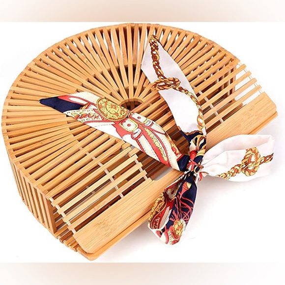 NWOT Samuel Ark Bamboo Handbag/Purse - Picture 2 of 11